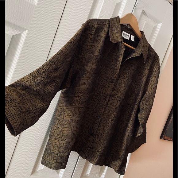Fabulous~Chico’s~Boxy Jacket In a Rich Copper/Brown & Black Print - Picture 2 of 12